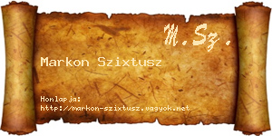 Markon Szixtusz névjegykártya